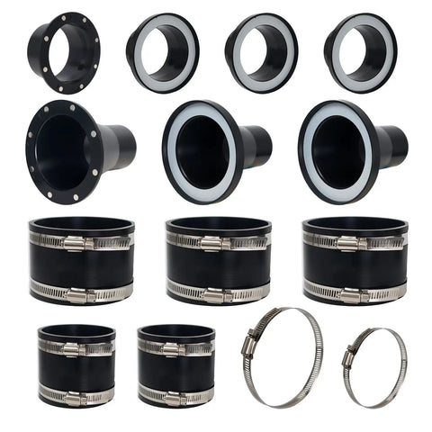 Quick Connect Magnetic Dust Collection Kit For 4 Inch And 2.5 Inch Hoses No Fuss Tool Free Vacuum System Upgrade For Woodworking Saws Planers And Sanders Instantly Connects And Releases - includes magnetic connectors and hose clamps.