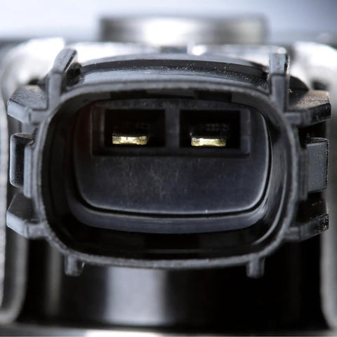 Close-up view of the electrical connector for No Nonsense Direct Injection High Pressure Fuel Pump with 2000 to 2800 PSI output.