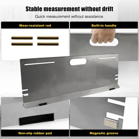 Stainless Steel Wheel Alignment Tool Plates 2 Pack With Tape Measures Magnetic Slots And Hanging Holes For Easy Storage Pro Grade