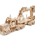 3D Wooden Puzzle for Adults and Teens, Mechanical Truck Crane Model Kit, DIY Wood Craft Hobby Toy, Family Project for Hobbyists, Women and Men, 428 Pieces, Challenging Hands On Build, Educational Fun, beige wooden crane truck model