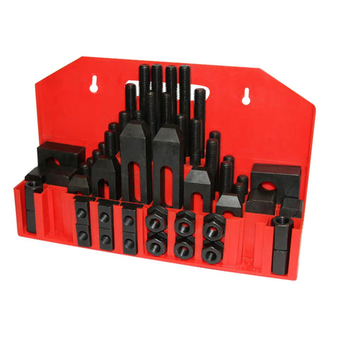 58 Piece Clamping Kit For T Slot Fixtures Three Eighths Inch With Nuts Bolts And Step Blocks For Milling CNC Machine Built Tough