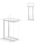 Sketch of C Shaped Metal Side Table With Genuine White Marble Top For Living Room Or Home Office Space Saving End Table That Slides Under Sofa 18 In Wide By 24 In High Sleek And Slick Modern Accent.