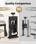 Quality comparison of Kick The Boring Manual Jobs To The Curb With This Badass Hand Crank Wire Stripper Machine! featuring hardened blades.
