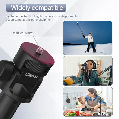 MT79 Extendable Aluminum Tripod Stand 81 Inch Reach With Quarter Inch Screw And 180 Degree Rotation For Cameras And Phones