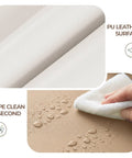 Close-up of PU leather surface showing wipe-clean feature, part of Tot Certified Soft Foam Climbing Blocks And Crawl Tunnel Playset For Kiddos.