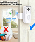 Doorbell Mount For All New Blink Video Doorbell Second Gen No Drill Anti Theft Bracket That Keeps Sensor And Night Vision Unobstructed Easy No Tools Installation For Apartments And Rentals White, white plastic door mount
