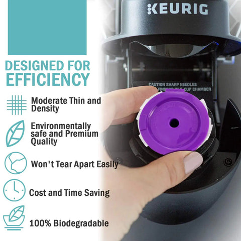 Disposable Coffee Filters With Lid For Keurig 2.0 And 1.0 Brewers Biodegradable Paper Filter Pods in Keurig machine.
