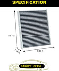 Subaru Cabin Air Filter With Activated Carbon For Outback 2020 To 2025 Keep Your Ride Fresh, Crosstrek 2018 To 2023 shown with dimensions