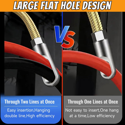 Comparison of insertion efficiency in Pro Grade 40 Foot Heavy Duty Fish Tape Cable Puller Kit With Pulley And Tape Fastener