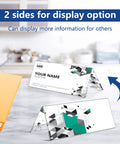 24 Pack Clear Acrylic Name Plates For Desk 8.5 By 3 Inch Double Sided Sign Frames For Table Display Blank Name Plates With Back Side Note Space For Office Meetings Conference Rooms Classroom, shown in a tabletop scene.