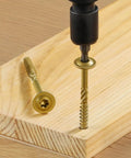 Built Like A Tank Heavy Duty Lag Screws 14 X 4 Inch Pack Of 28 being driven into wood with T30 driver bit.