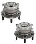 Straight Up Heavy Duty Rear Wheel Bearing And Hub Assembly Pair Kit For 2004 To 2011 Mitsubishi Endeavor Awd showing dual stainless steel components.