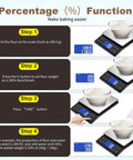 Pro Grade Digital Kitchen Scale With 0.1g 0.001oz Precision, 5kg 11lb Capacity, USB Rechargeable, percentage function steps