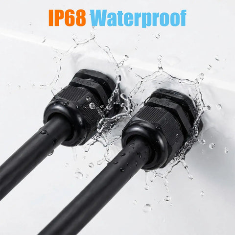 72 Piece Cable Glands Kit With Waterproof Strain Relief for cables in water, IP68 waterproof, heavy duty NPT thread, thick enclosures
