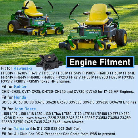 John Deere lawn mowers compatible with Budget-Friendly Fuel Pump With Filter For Small Engines 15Hp-25Hp Fits Kawasaki Kohler John Deere Honda Briggs Stratton Lawn Mowers And More Vacuum Style Replacement OE 808656 24 393 04 S