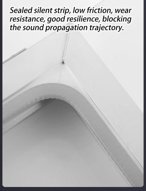 Sealed silent strip of No Sweat Hidden Inspection Door, low friction, wear-resistant material for drywall access use.