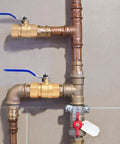 1/2 Inch Brass Ball Valve Set Heavy Duty Full Port Forged Brass Shut Off Valves Female NPT To Female NPT Thread installed on pipes