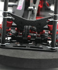 Front view of SPEC-R R1 1/10 Scale RC Electric Touring Car 4WD Carbon Fiber Main Chassis Kit with metal shocks