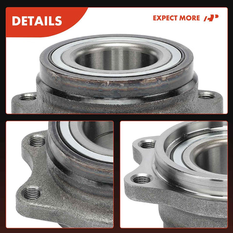 Beefed Up Rear Wheel Bearing And Hub Assembly For Mitsubishi Lancer Evolution AWD 2003-2006, Eclipse AWD 1995-1999, Eagle Talon AWD 1995-1998 Replacement Axle Hub Kit, Heavy Duty Load Capacity, Smooth Ride, Easy Install close-up view