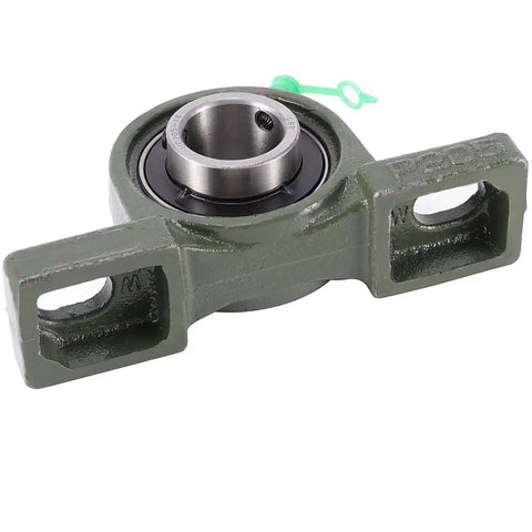 Close-up of Six Pack 1 Inch UCP205 16 Pillow Block Bearing, heavy-duty, screw lock self-aligning, solid cast iron base for drift trike.
