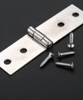 Sharp Look 4 Hole Cabinet Door Luggage Hinges With Screws Built Legit Solid Heavy Duty Vintage Wood Box Hardware For Furniture Upgrade, showing hinge and screws.