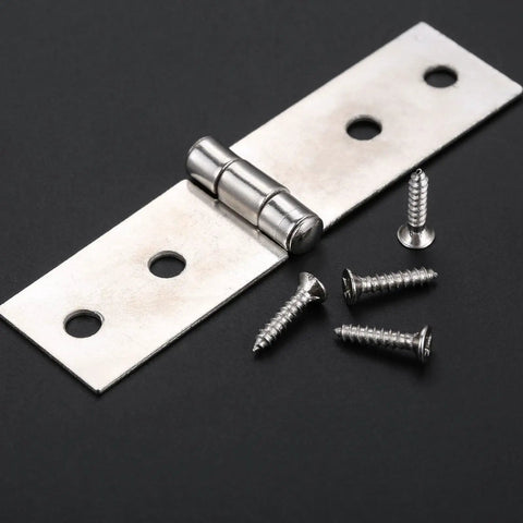 Badass 2 Pack Vintage Cabinet Door Hinges With Four Hole Pattern And Silent Glide Action For Wooden Jewelry Chests Suitcases And Furniture Mods No Sweat Setup Included.
