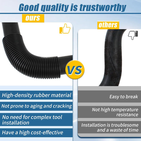 Side view of COOL STAR engine upper and lower radiator coolant hose kit, black ribbed rubber.
