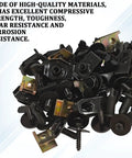 100 Piece Heavy Duty Auto Fastener Kit With Premium Steel Nylon Clips U Nuts Rivets showing high-quality black clips and rivets.