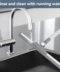 Floor Squeegee With 180 Degree Rotating Head And 52 Inch Extendable Handle rinsed under water