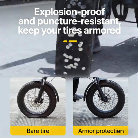 Image showing 20x4 Fat Bike Tire With Beefed Up Armor Protector And Inner Tube For E Bikes And Gravel Rides Puncture Proof Shield.