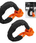 Beefed-Up Two Pack Half Inch By 22 Inch Soft Shackles For Recovery With 37500 Lbs Breaking Strength, Heavy Duty Tow Shackles For Cars, SUVs, Trucks, Off Road, ATV And UTV Recovery Gear, black and orange