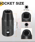 Cranking A 5mm Shallow Impact Socket With 1/4 Inch Drive And 2 Inch Adapter For Tough Hex Bolts Made From Durable Cr-v Steel Perfect For Real Garage Work, 25mm