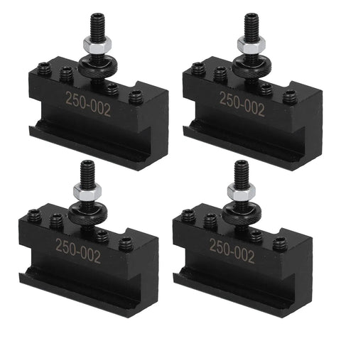 4 Pcs Tool Post Holder Set for Lathe Machining Turning Facing Boring Piston Wedge High Speed Steel CNC Fixture Components Heavy Duty Lathe Accessory for Pro Grade Metalworking and Industrial Use, 4 black 250-002 holders