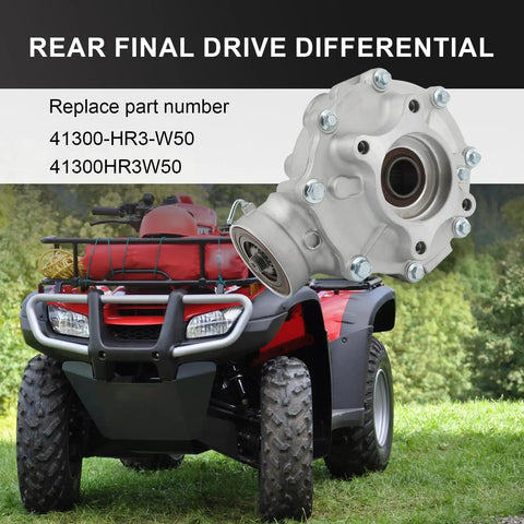 Rear Differential Final Gear Replacement For Honda Foreman 500 Rancher 420 TRX500 TRX420 ATVs 2017-2019 41300-HR3-W50 displayed on ATV