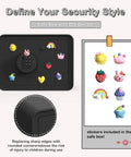 Kids Mini Safe Cash Box With Coin And Bill Slot Keypad And Key Lock USB Backup DIY Stickers Kid Friendly Black Macaron Finish