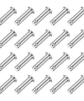 20 Pieces M8 X 30mm Single Hole Clevis Pins in 304 Stainless Steel arranged in a row