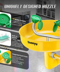 Heavy Duty 304 Stainless Steel Emergency Shower And Eyewash Station Kit with wide basin and uniquely designed nozzles.