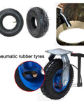 Heavy Duty Caster Wheels With Brakes Top Plate Swivel Castors For Furniture And Workbenches Trolleys And Carts Rolling Plate Castors For Garage Workshop Replacement Cart Wheels For Industrial Use With Locking Brakes And Smooth Rolling with pneumatic rubber tyre close-up