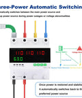 63A 110/120V Triple Power Automatic Transfer Switch For Seamless Backup Power Switching Between Utility Power, Generator, And Inverter With Overcurrent, Overvoltage, And Undervoltage Protection, front view