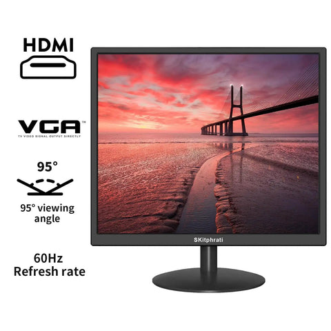 Compact 17 Inch Monitor For Home And Office With 5 By 4 Aspect 1280 By 1024 Native Resolution 75 Hz Refresh Rate LED Panel