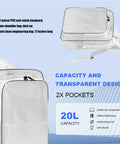 Heavy Duty Pvc Antistatic Backpack With Spacious Transparent Front Panel Ergonomic Tool Pack Built Solid For Cleanroom Protocols And All Day Job Site Hauls with clear design and multiple pockets.