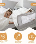 Foldable Bed Rail for Toddlers Swing Down 71 Inch Bed Guard in action protecting sleeping child with breathable mesh