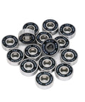8 Pack ILQ11 608 RS Bearings 8x22x7 for Longboards Inline Skates and Scooters Smooth Rolling Dope Green in a pile