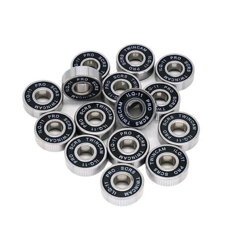 8 Pack ILQ11 608 RS Bearings 8x22x7 for Longboards Inline Skates and Scooters Smooth Rolling Dope Green in a pile