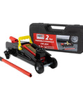 2 Ton Hydraulic Trolley Floor Jack For Home Garage And Shop, Heavy Duty Lift With Blow Mold Storage Case, Fits Sedans And Pickup Trucks