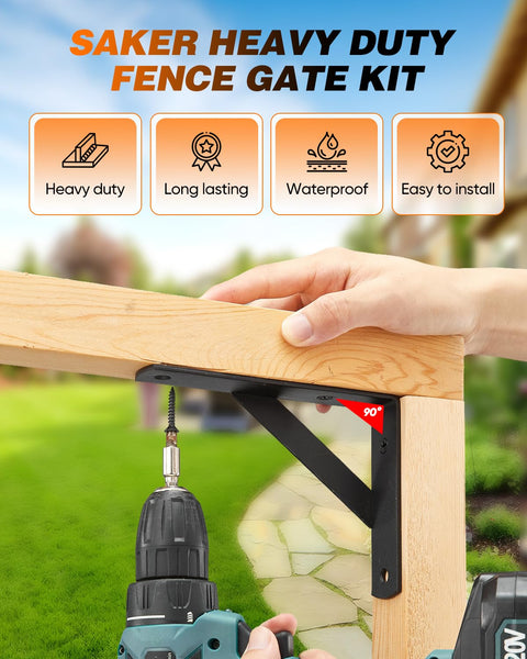 Heavy Duty Gate Brace Kit Anti Sag Gate Hardware Corner Brace For Wooden Fences Driveways Doors And Windows Black