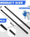 2 Pack 48 Inch Fiberglass Post Hole Digger Handles Replacement For 58 Inch Heavy Duty Hole Digger 1.2 Inch Diameter Includes Rubber Coated Gloves