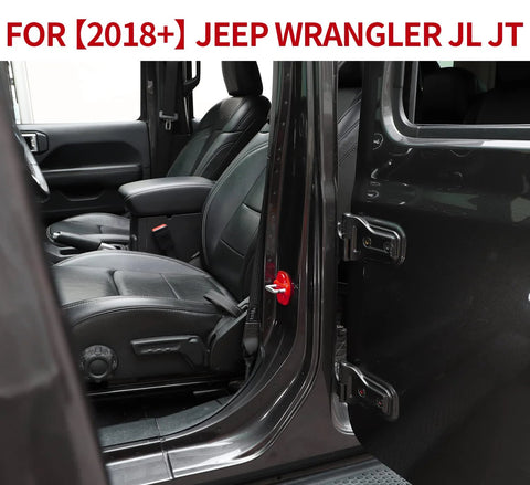 Voodonala red ABS door lock cover buckle decor trim installed on Jeep Wrangler JL/JLU front door edge