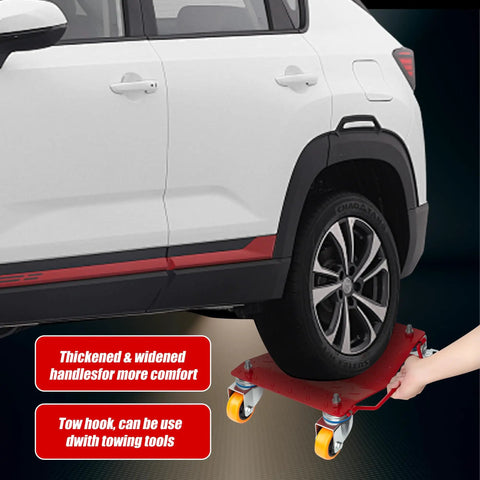 Heavy Duty 5500 Lbs Car Wheel Dolly Set With Anti Skid Plates And 360 Swivel Wheels Steel Vehicle Mover For Garage Suv Truck Zero Sweat Hella Smooth Relocation Tool under SUV tire.