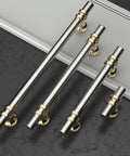 Six Pack 5 Inch 128mm Gold and Brushed Satin Nickel Cabinet Pulls Heavy Duty Solid Kitchen Handles for Cabinets